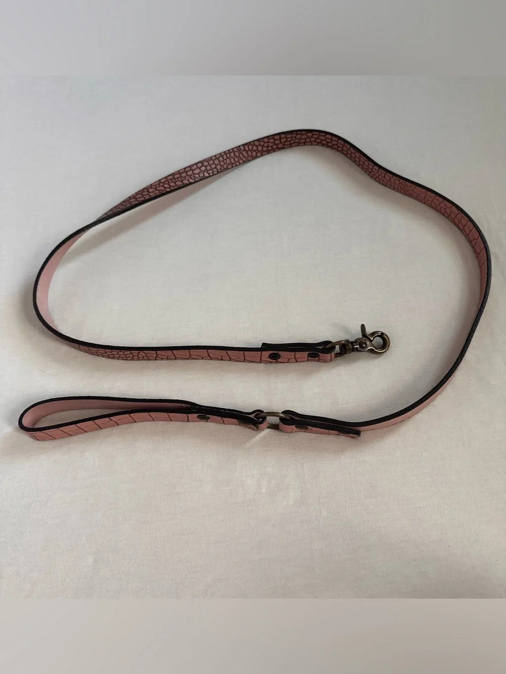 Freebird by Steven Pink Croc-Embossed Leather Dog Leash